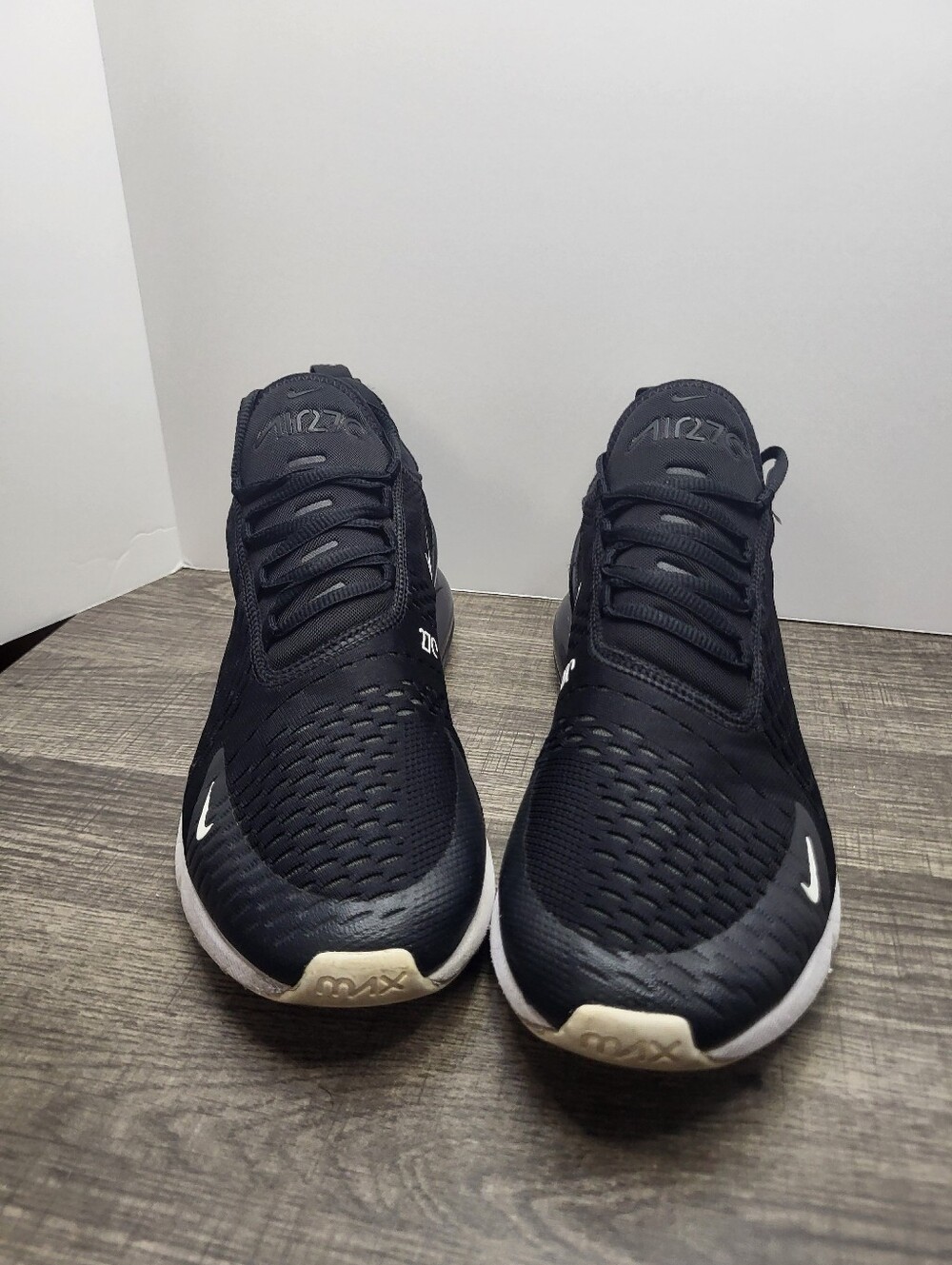 Nike Air Max 270 Black White Men's Size 10 Running Shoes Sneakers - Picture 4 of 10